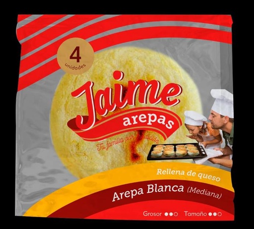 Arepa de Maíz Rellena de queso Mozzarella